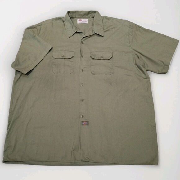 Dickies Other - Men's 4XL Dickies Short Sleeve Beige Twill Mechanic Work Uniform Shirt